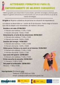 Actividades formativas para el empoderamiento de mujeres cuidadoras