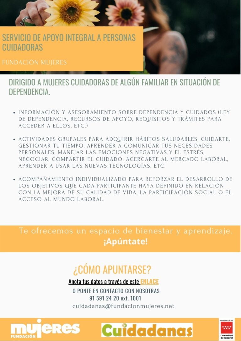Servicio de Apoyo Integral a Personas Cuidadoras 2021 en Ciempozuelos