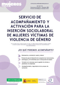 Servicio de acompañamiento y activación para la inserción sociolaboral de mujeres víctimas de violencia de género en Extremadura