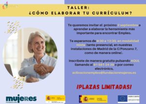 Taller "¿Cómo elaborar tu currículo? Modalidad mixta (presencial+online)