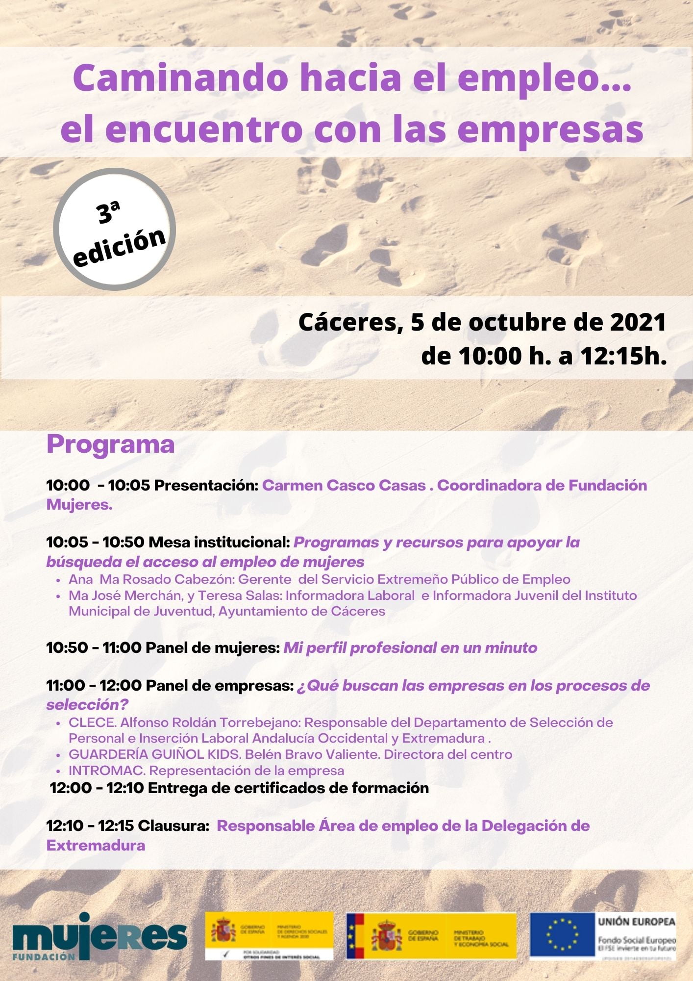 Encuentro entre empresas y mujeres: Caminando hacia el empleo… el encuentro con las empresas. Andalucía.