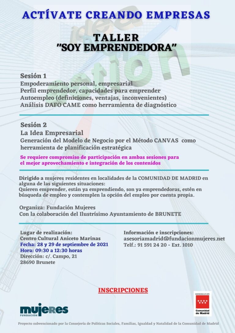 Taller presencial: Soy Emprendedora