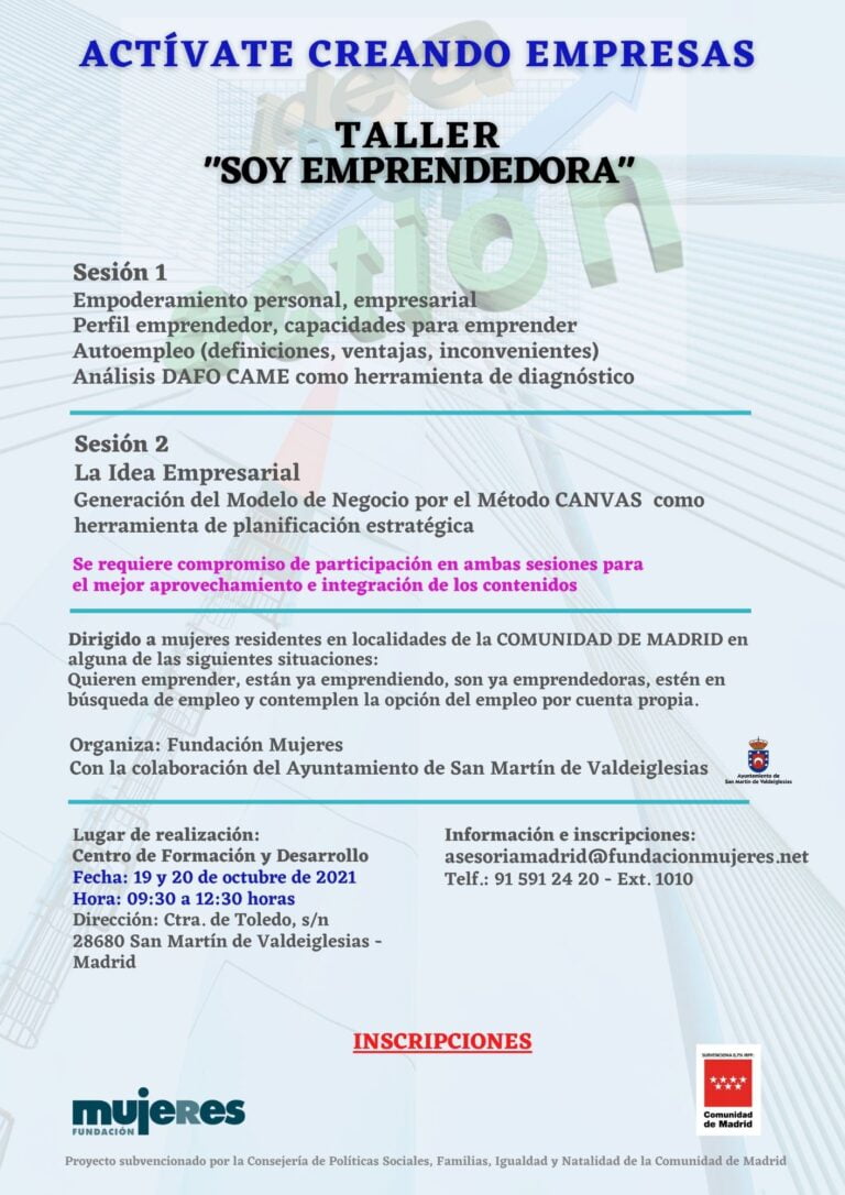 Taller presencial: "Soy Emprendedora"