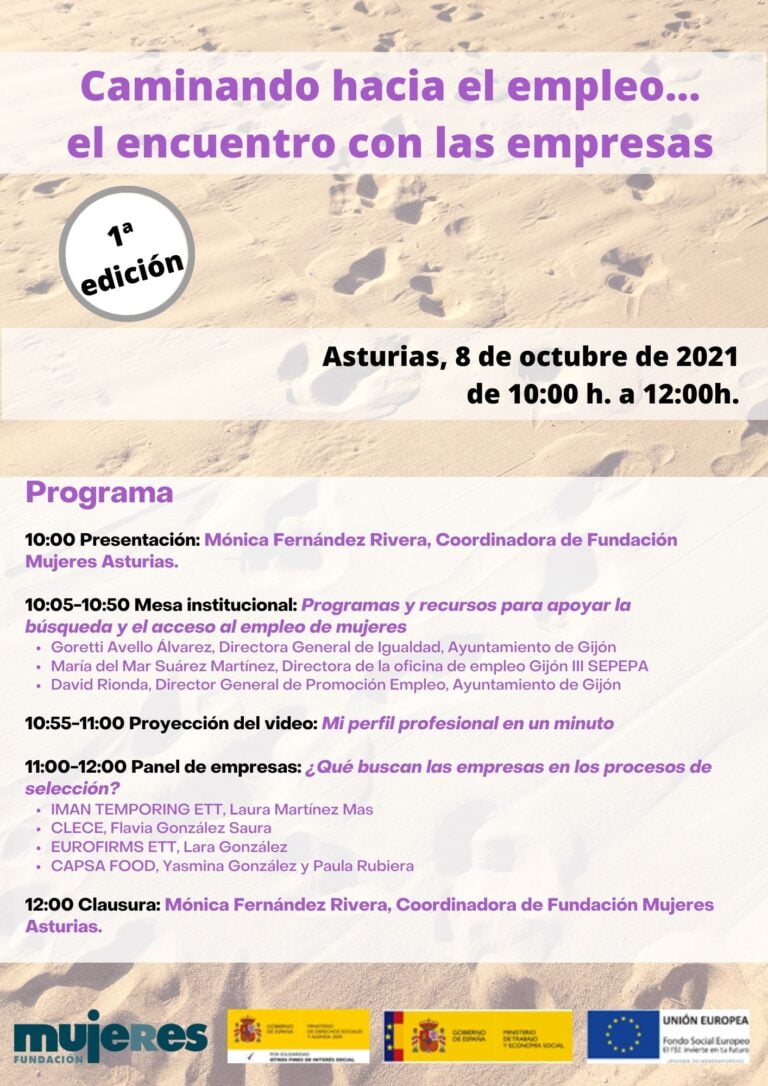 Encuentro entre empresas y mujeres: Caminando hacia el empleo… el encuentro con las empresas. Asturias
