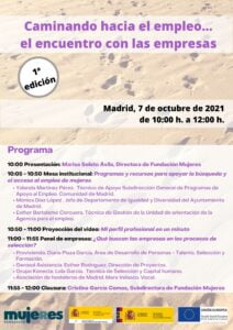 Encuentro entre empresas y mujeres: Caminando hacia el empleo…el encuentro con las empresas. Madrid