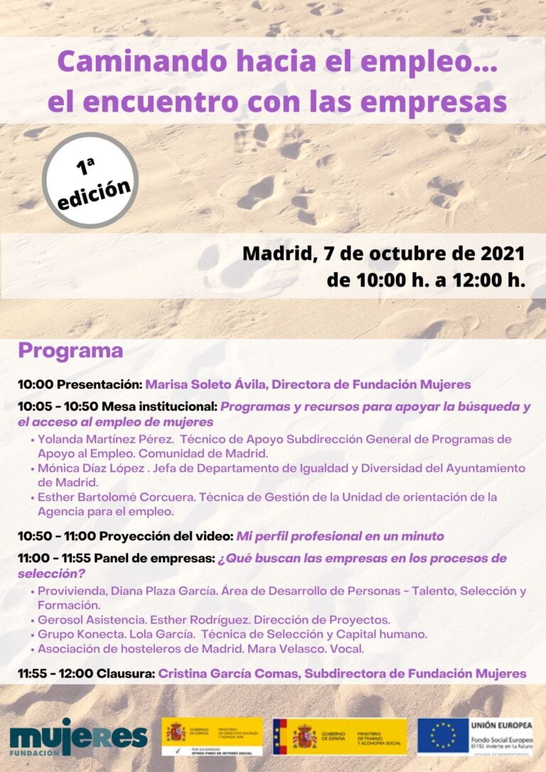 Encuentro entre empresas y mujeres: Caminando hacia el empleo…el encuentro con las empresas. Madrid