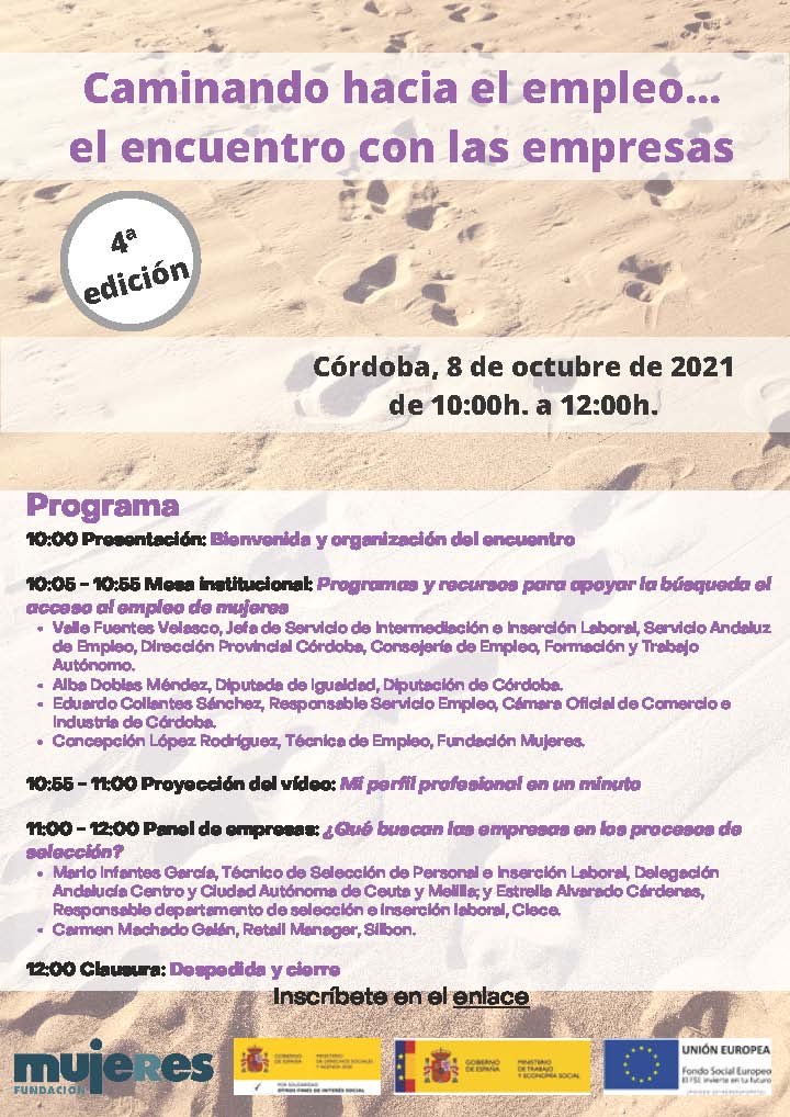 Encuentro entre empresas y mujeres: Caminando hacia el empleo... el encuentro con las empresas. Andalucía.