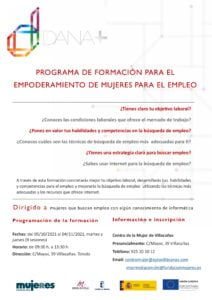 Curso presencial: Formación para el empoderamiento de mujeres para el empleo en Villacañas (Toledo)