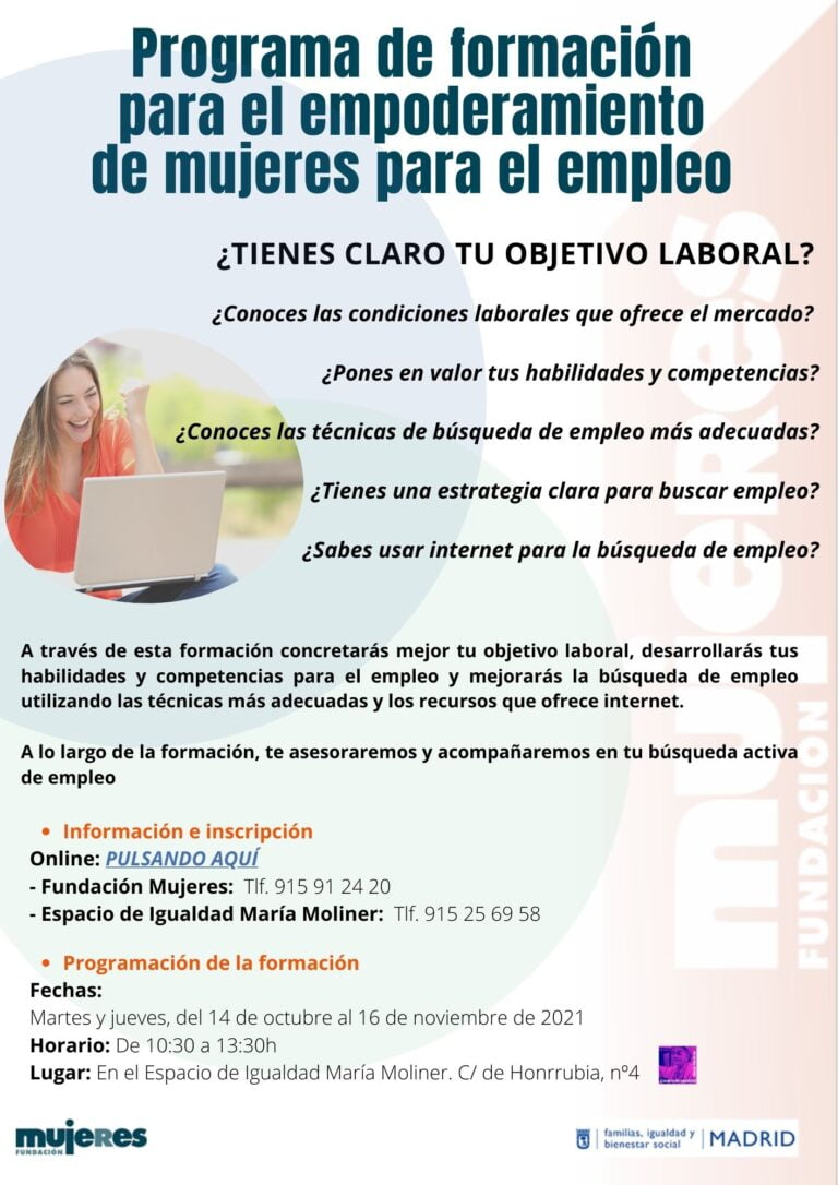 Nuevo Programa de formación para el empoderamiento en el empleo del Ayuntamiento de Madrid