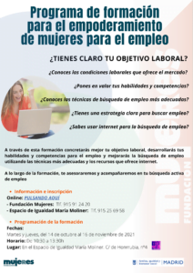 Curso presencial: Programa de empoderamiento para el empleo