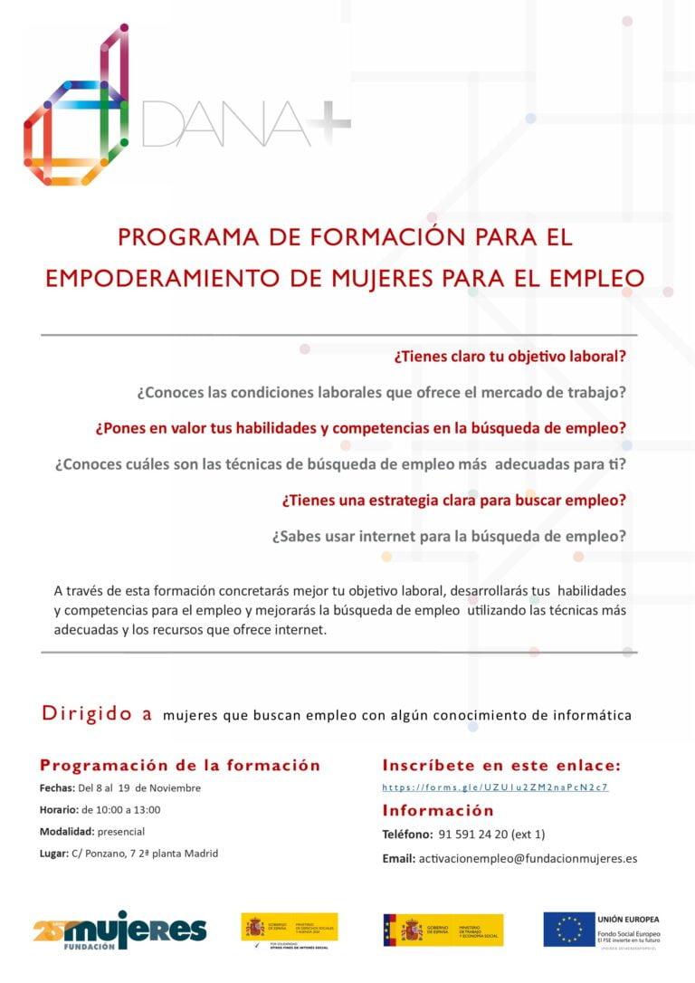 Curso: Empoderamiento de la mujer para la mejora de la empleabilidad.