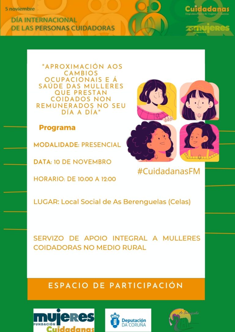 Espa "Aproximación aos cambios ocupacionais e á saúde das mulleres que prestan coidados non remunerados no seu día a día"