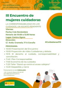 III Encuentro de mujeres cuidadoras 2021: La corresponsabilidad en los cuidados, un asunto pendiente - A Coruña