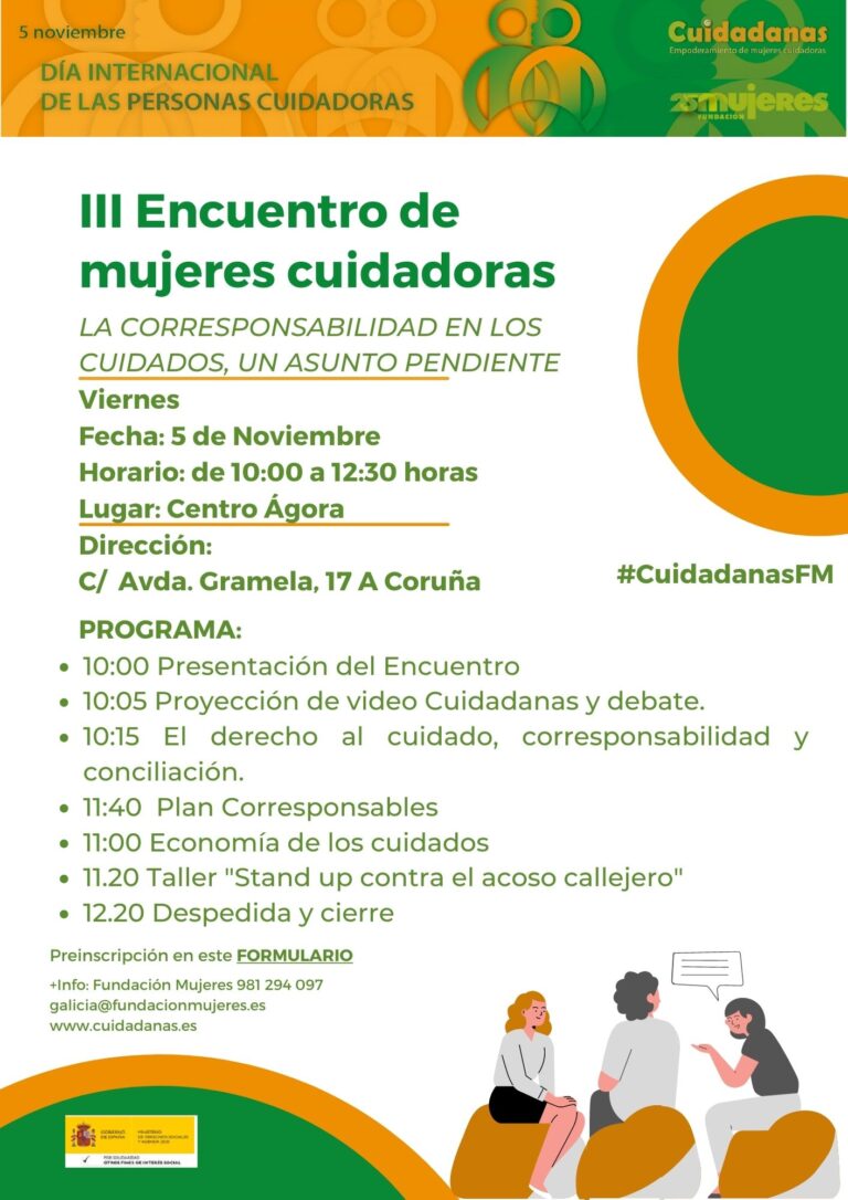 III Encuentro de mujeres cuidadoras 2021: La corresponsabilidad en los cuidados, un asunto pendiente - A Coruña