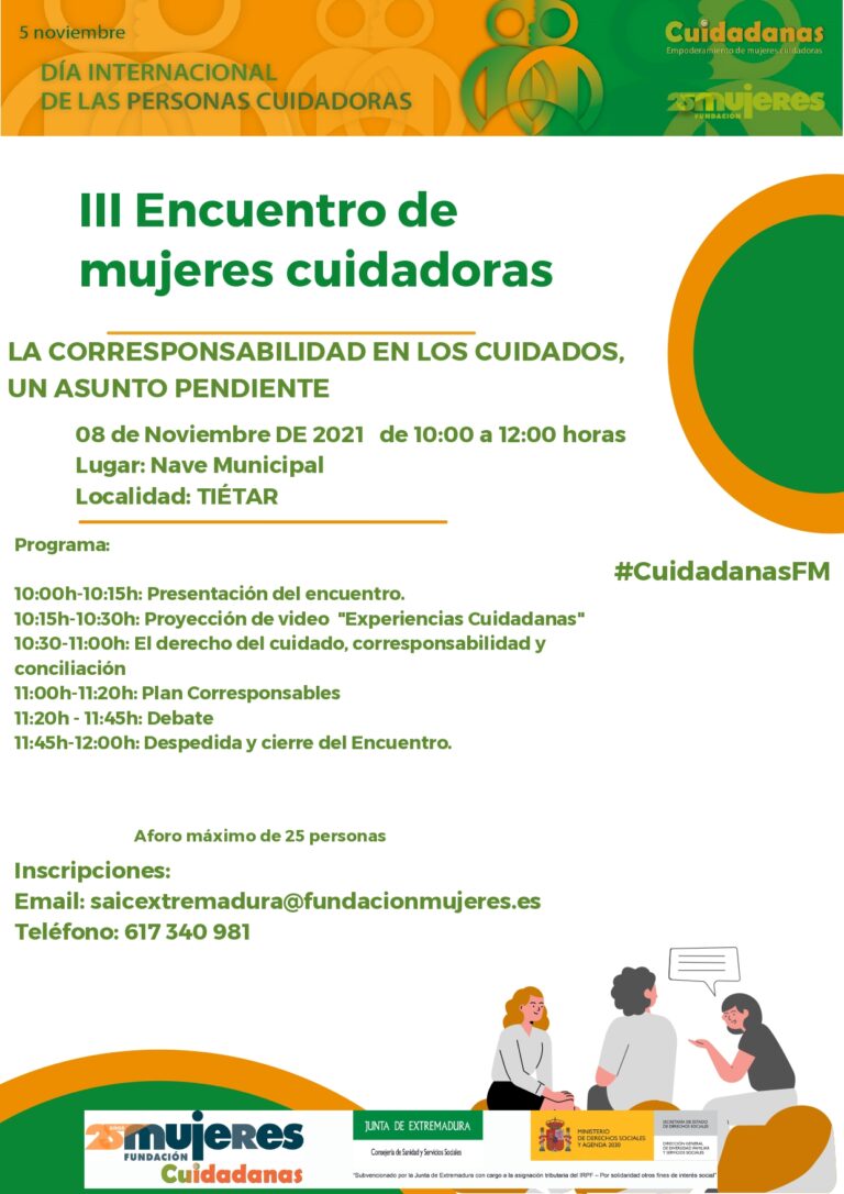 Encuentro Comarcal: "La corresponsabilidad en los cuidados, un asunto pendiente"