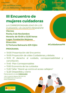 III Encuentro de mujeres cuidadoras: La corresponsabilidad en los cuidados, un asunto pendiente - Asturias