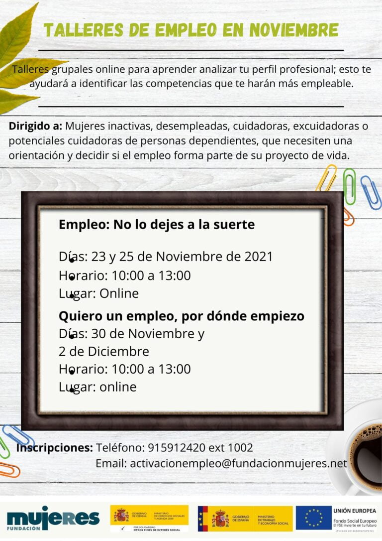 Programación de talleres de animación a la participación laboral