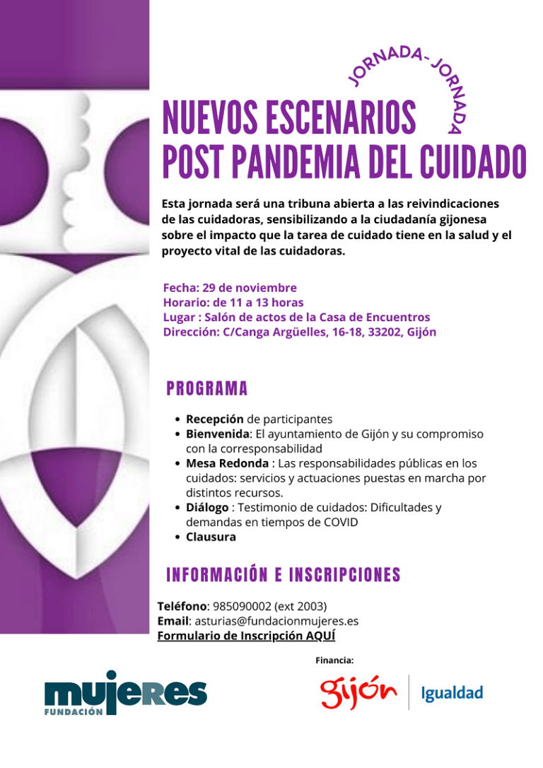 Fundación Mujeres organiza la Jornada: “Nuevos escenarios post pandemia del cuidado”