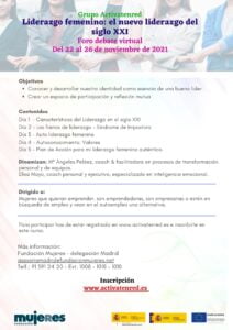 Grupo Activatenred: Liderazgo femenino auténtico, análisis, reflexión y acción para conseguirlo