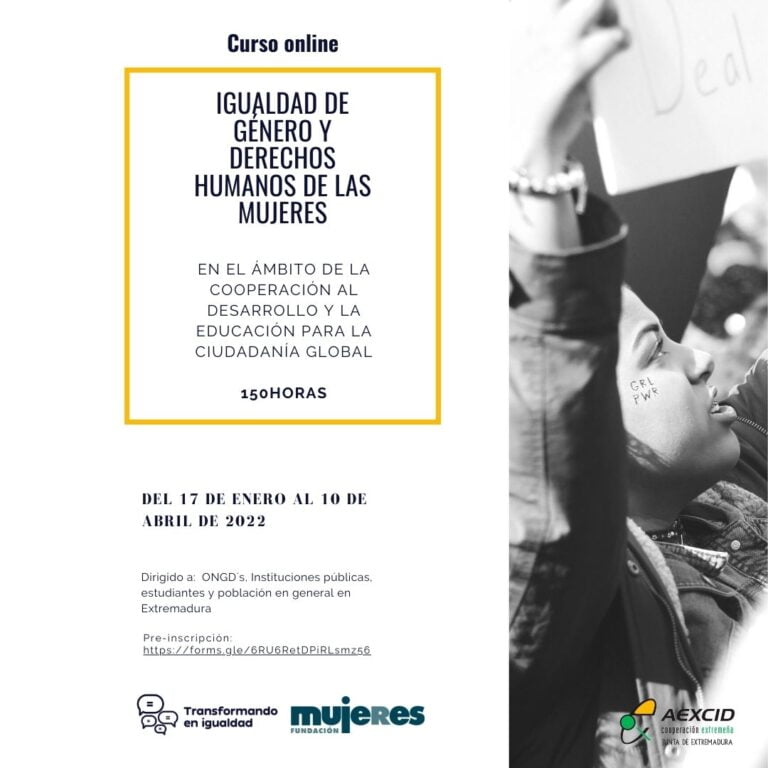 Curso online "Igualdad de género y derechos humanos de las mujeres en el ámbito de la cooperación al desarrollo y la educación para la ciudadanía global"