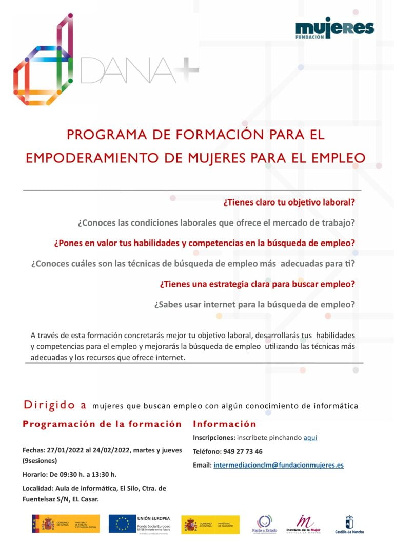 Cursos presenciales: Programa de Empoderamiento de Mujeres para el empleo en El Casar, Guadalajara