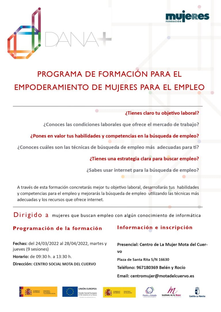 Programa de Empoderamiento de Mujeres para el empleo en Mota del Cuervo