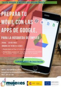 Taller: "Prepara tu móvil con las APPs de Google, para la búsqueda de empleo"
