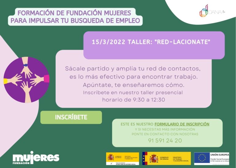 Taller: "Red-lacionate: Mejora tus contactos para encontrar empleo"