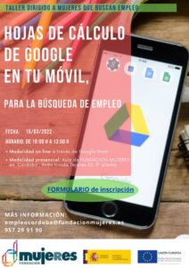 Taller: "Hojas de cálculo de Google en tu móvil, para la búsqueda de empleo"