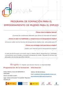 Curso presencial: Programa de Formación para el Empoderamiento de mujeres para el empleo en Pedro Muñoz (Ciudad Real)