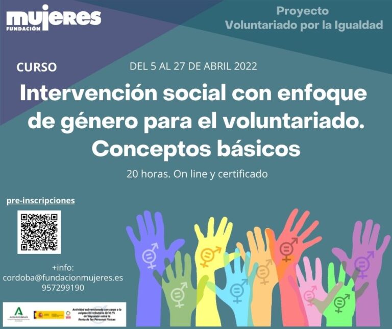 Curso "Intervención social con enfoque de género para el voluntariado: conceptos básicos"
