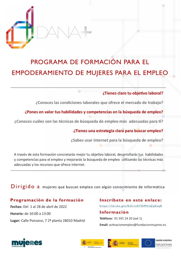 Preparamos a las mujeres de Madrid para que encuentren nuevas oportunidades laborales