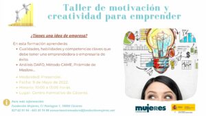 Taller presencial: Motivación y creatividad para emprender. (Cáceres)