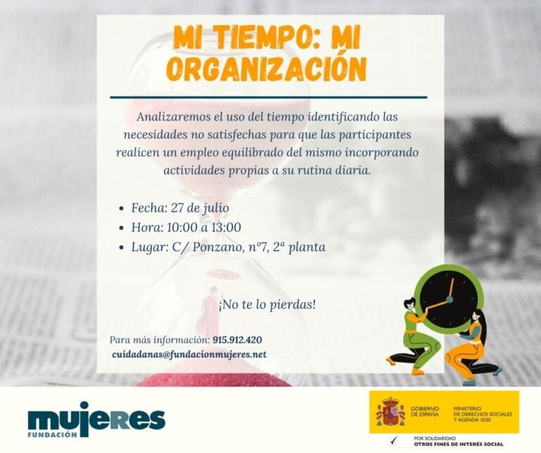 Taller: Mi tiempo: mi organización