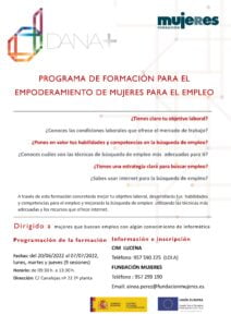 Programa de Empoderamiento DANA+ de Mujeres para el empleo en Lucena