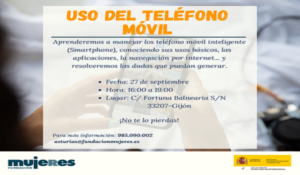 Taller "Uso de Teléfono Móvil" en Gijón