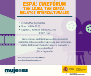 ESPA presencial "Cinefórum: Relatos Interculturales" en Cuidadanas Asturias