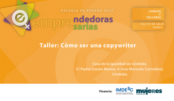 EscuelaVerano-Taller: Cómo ser una copywriter