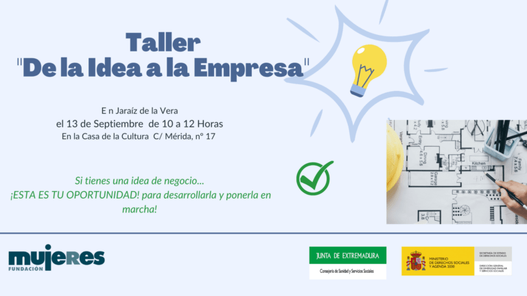 Taller presencial: "De la idea a la empresa"