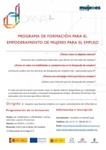 Programa de Empoderamiento de Mujeres para el empleo en Caudete