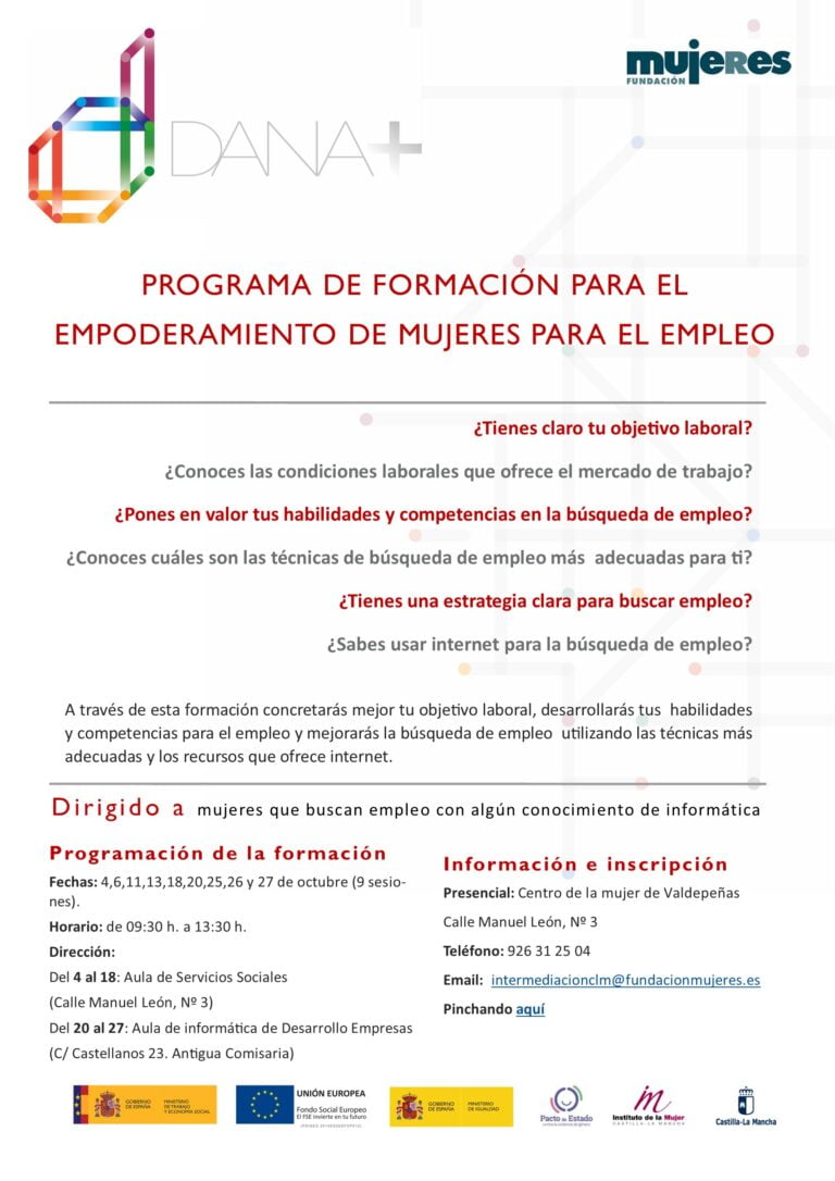 Programa de Empoderamiento de Mujeres para el empleo en Valdepeñas
