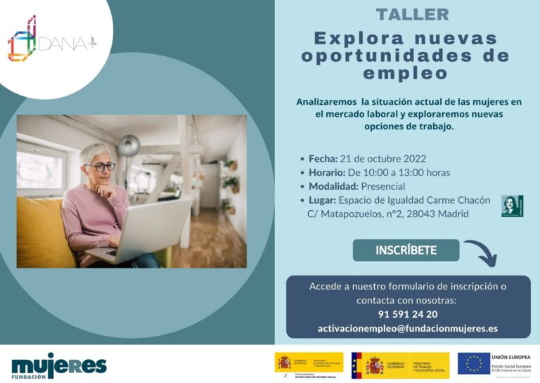 Taller: "Explora nuevas oportunidades de empleo" en el Espacio de Igualdad Carme Chacón