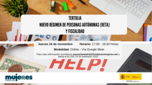 Tertulia: Nuevo régimen de personas autónomas (RETA) y fiscalidad