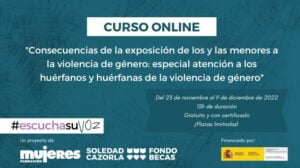 Curso "Consecuencias de la exposición de los y las menores a la violencia de género: especial atención a los huérfanos y huérfanas de la violencia de género"