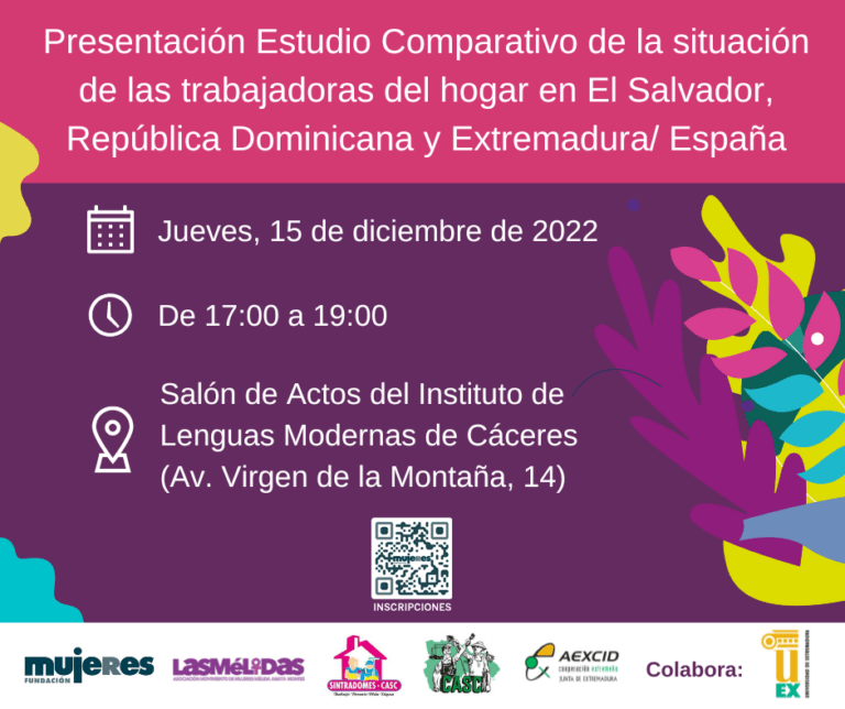 Presentación del Estudio comparativo de la situación de las trabajadoras de hogar de El Salvador, República Dominicana y Extremadura/España