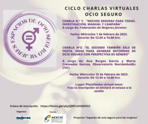 Ciclo de charlas online sobre espacios de ocio seguro y noches seguras