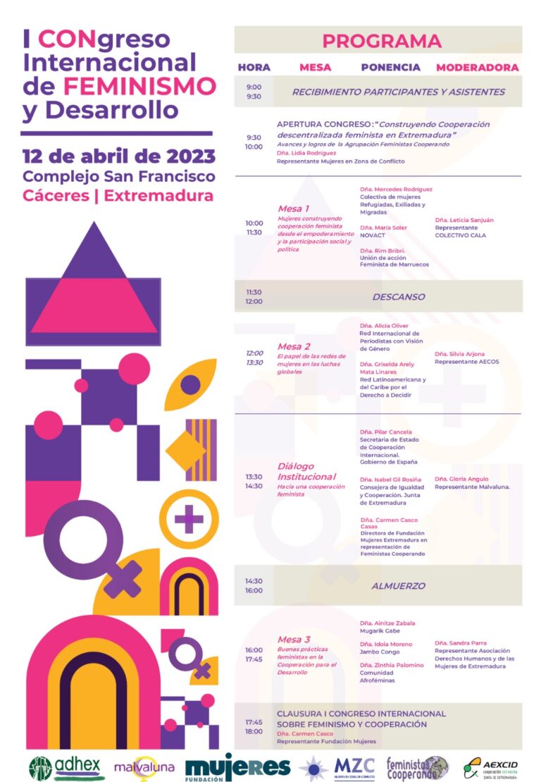 I Congreso Internacional Desarrollo y Feminismo abordará la situación de la cooperación feminista