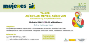 Taller online: Así soy, así me veo, así me ven. Autoestima y empoderamiento.