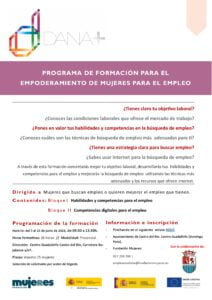 Programa de Empoderamiento DANA+ de Mujeres para el empleo en Castro del Río (Córdoba)