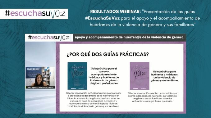 Presentadas las guías #EscuchaSuVoz para el apoyo y el acompañamiento de huérfan@s de la violencia de género y sus familiares